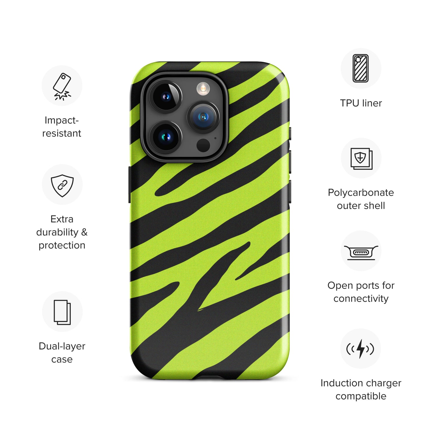 YELLOW ZEBRA TOUGH CASE FOR iPhone®