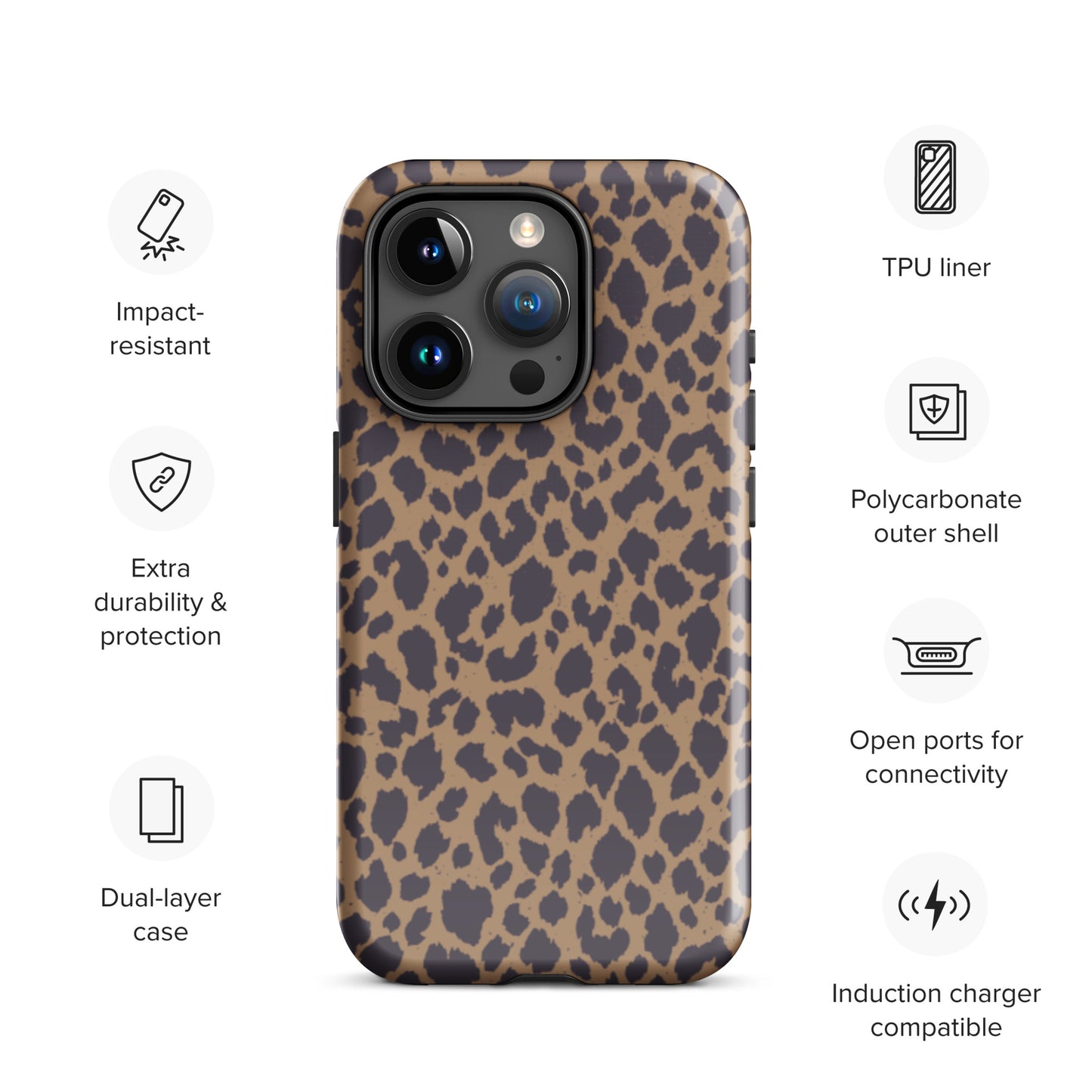 LEOPARD PRINT TOUGH CASE FOR iPhone®