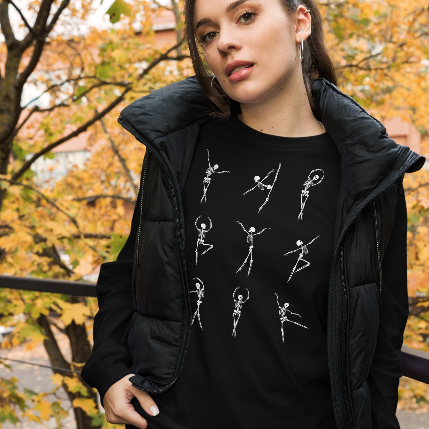 DANCING SKELETONS LONG SLEEVE TEE