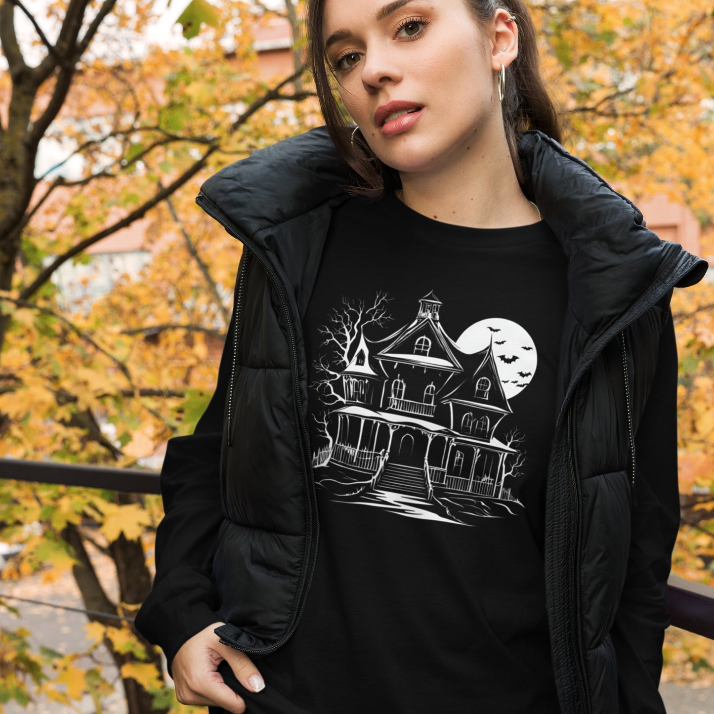 HAUNTED HOUSE UNISEX LONG SLEEVE TEE