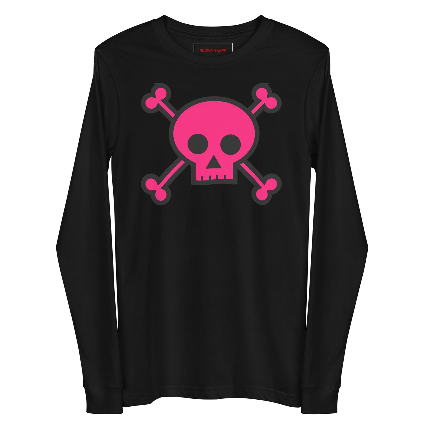 PINK SKULL & BONES UNISEX LONG SLEEVE TEE