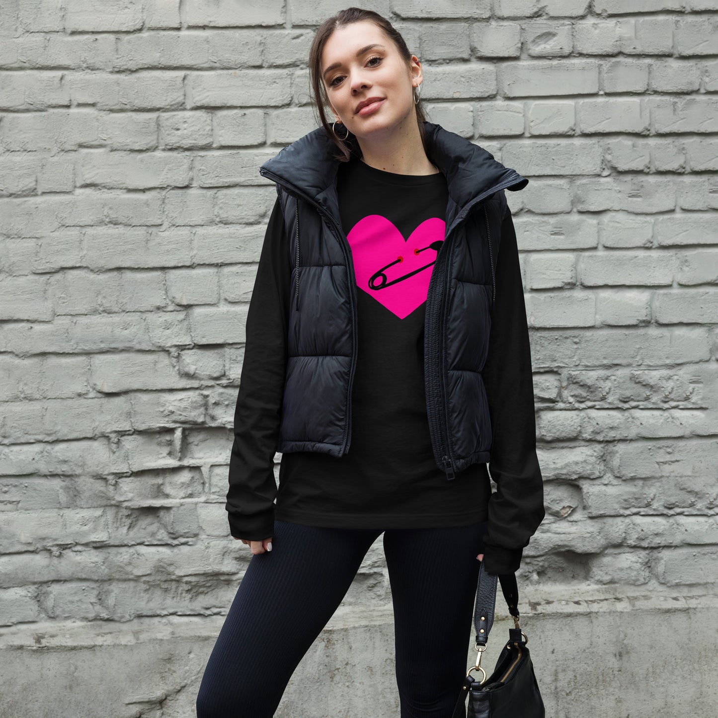 PINNED HEART UNISEX LONG SLEEVE TEE