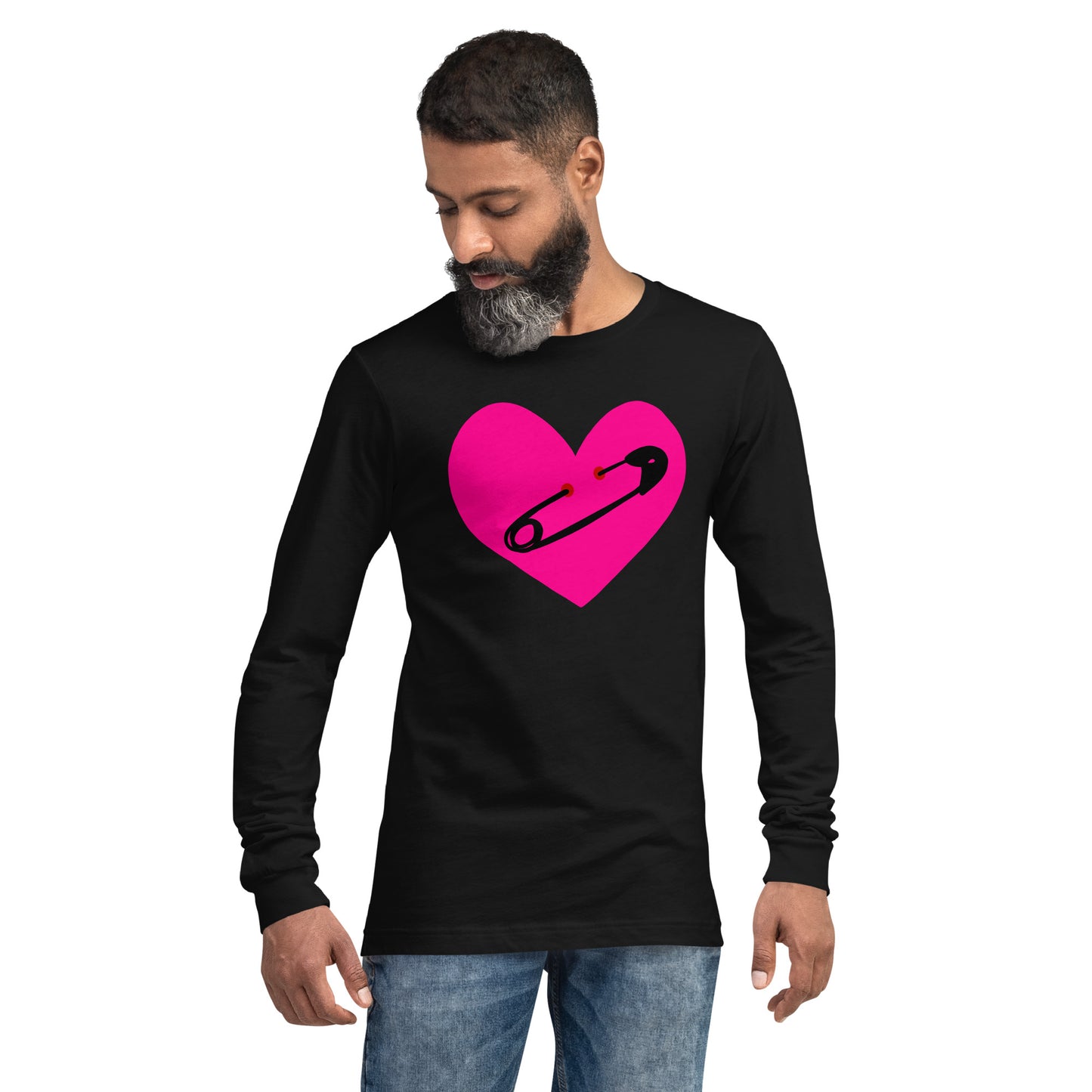 PINNED HEART UNISEX LONG SLEEVE TEE