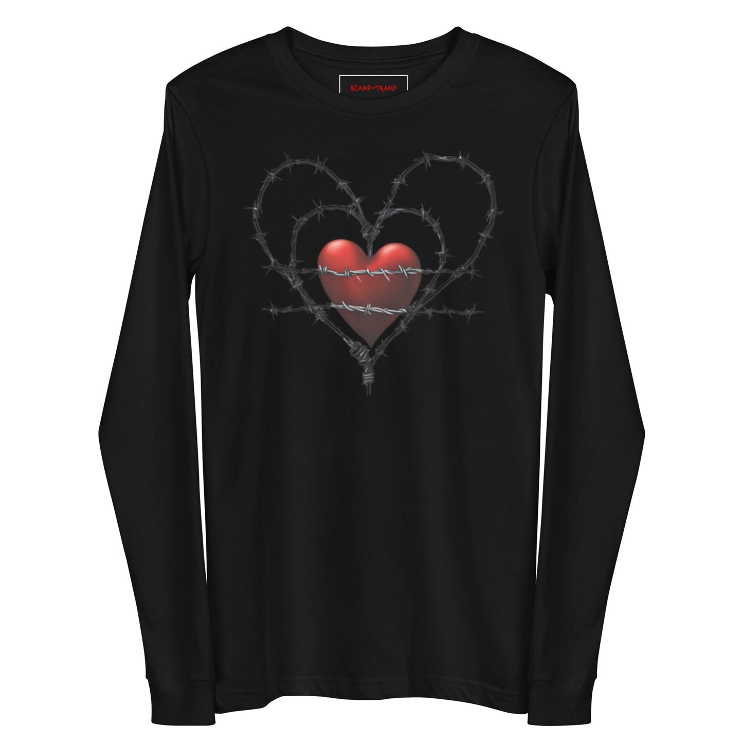 BARBED RED HEART UNISEX LONG SLEEVE TEE