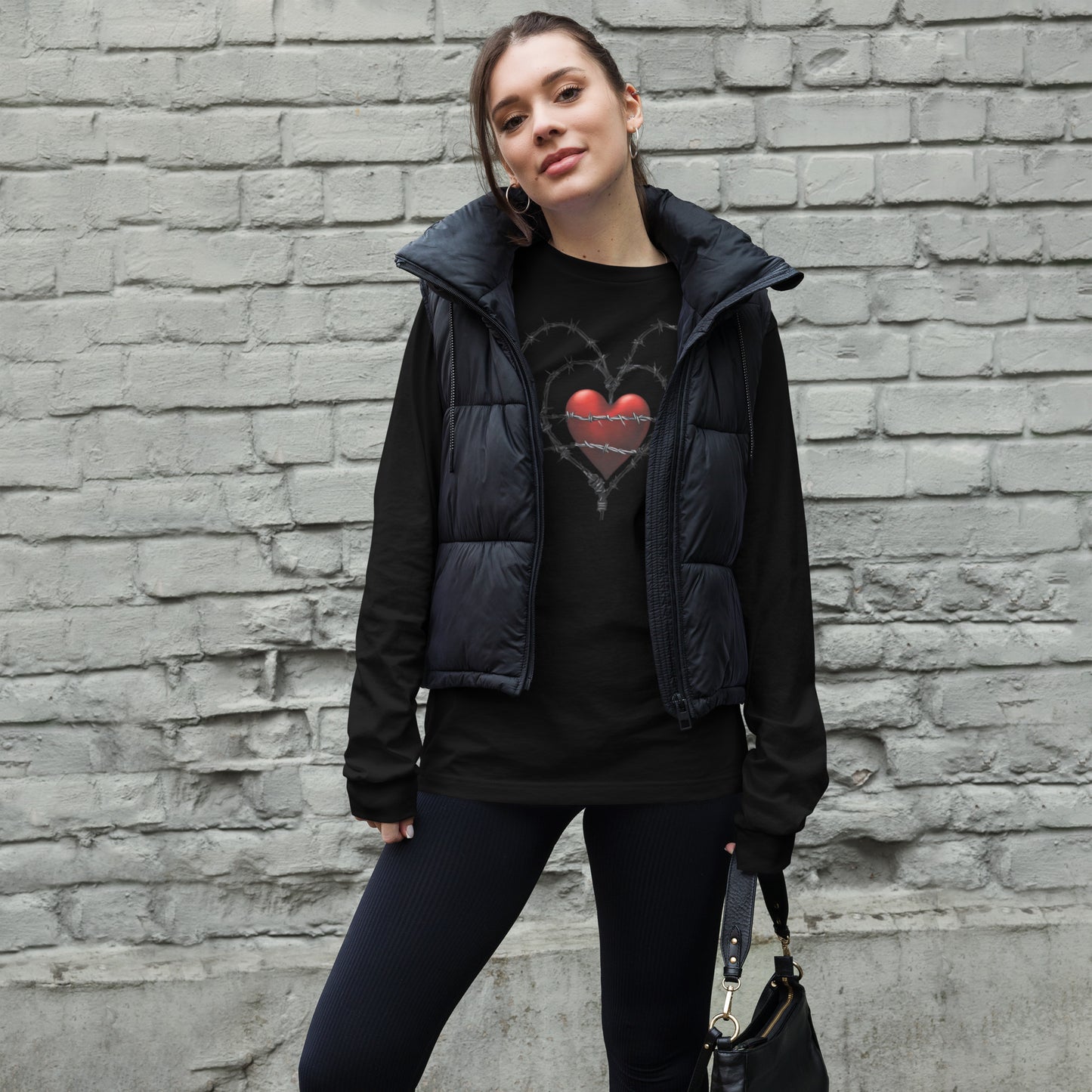 BARBED RED HEART UNISEX LONG SLEEVE TEE