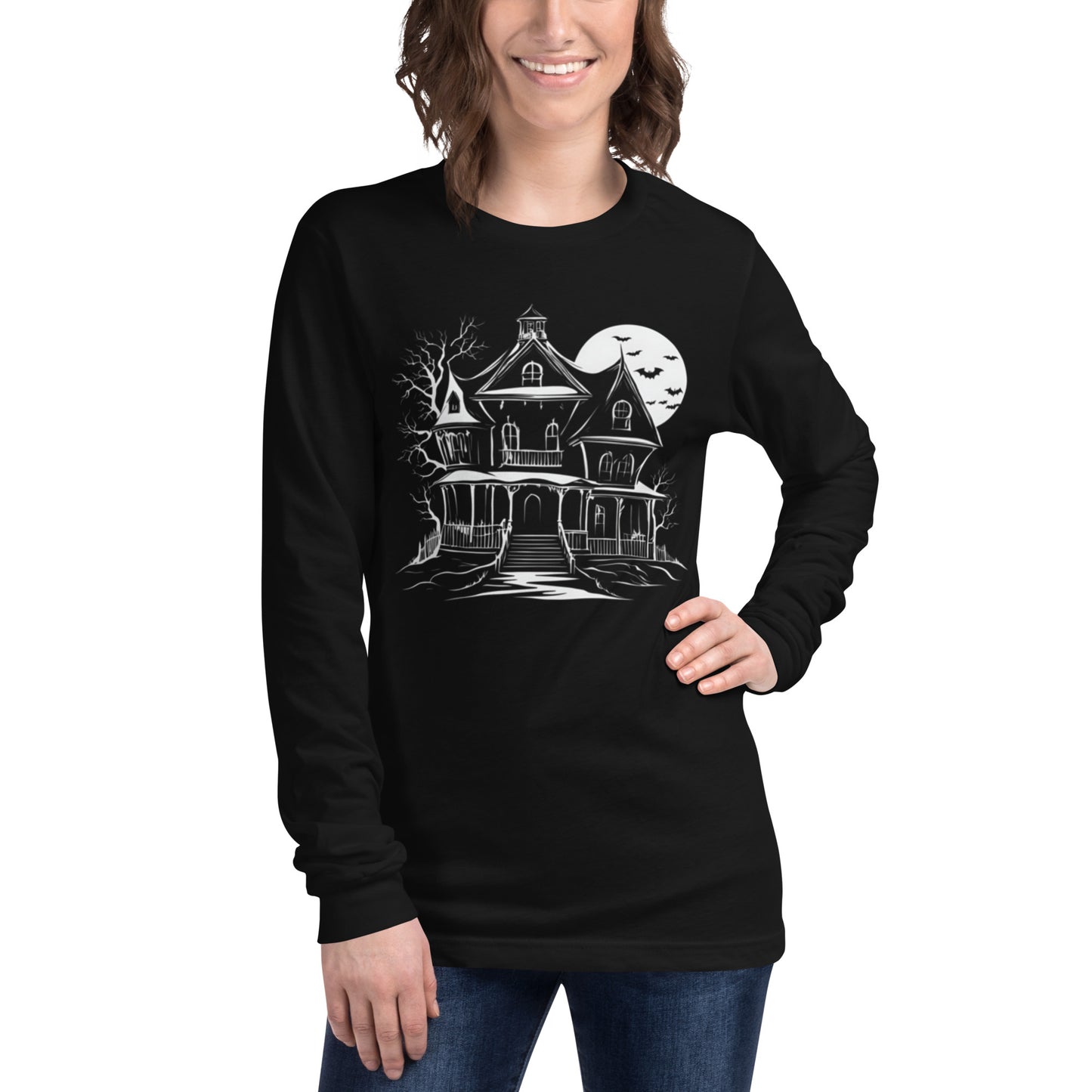 HAUNTED HOUSE UNISEX LONG SLEEVE TEE