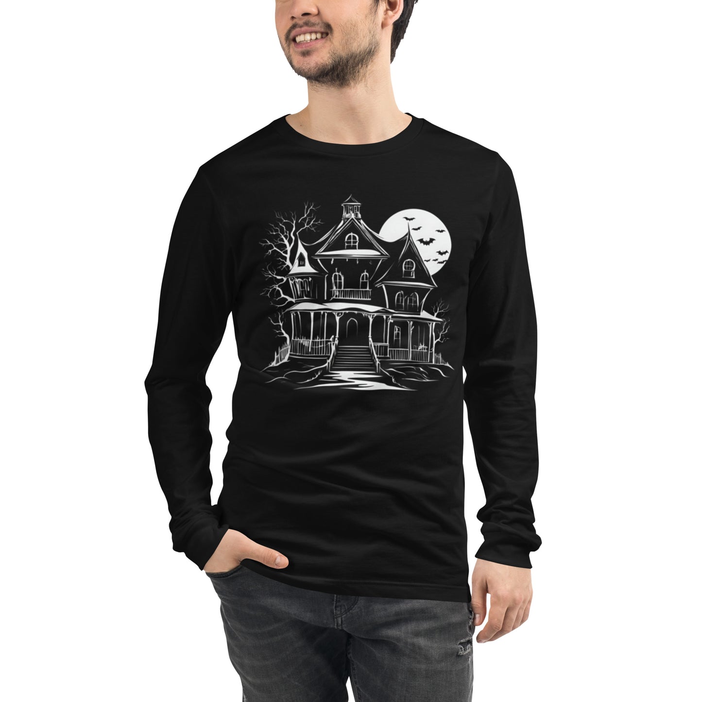 HAUNTED HOUSE UNISEX LONG SLEEVE TEE