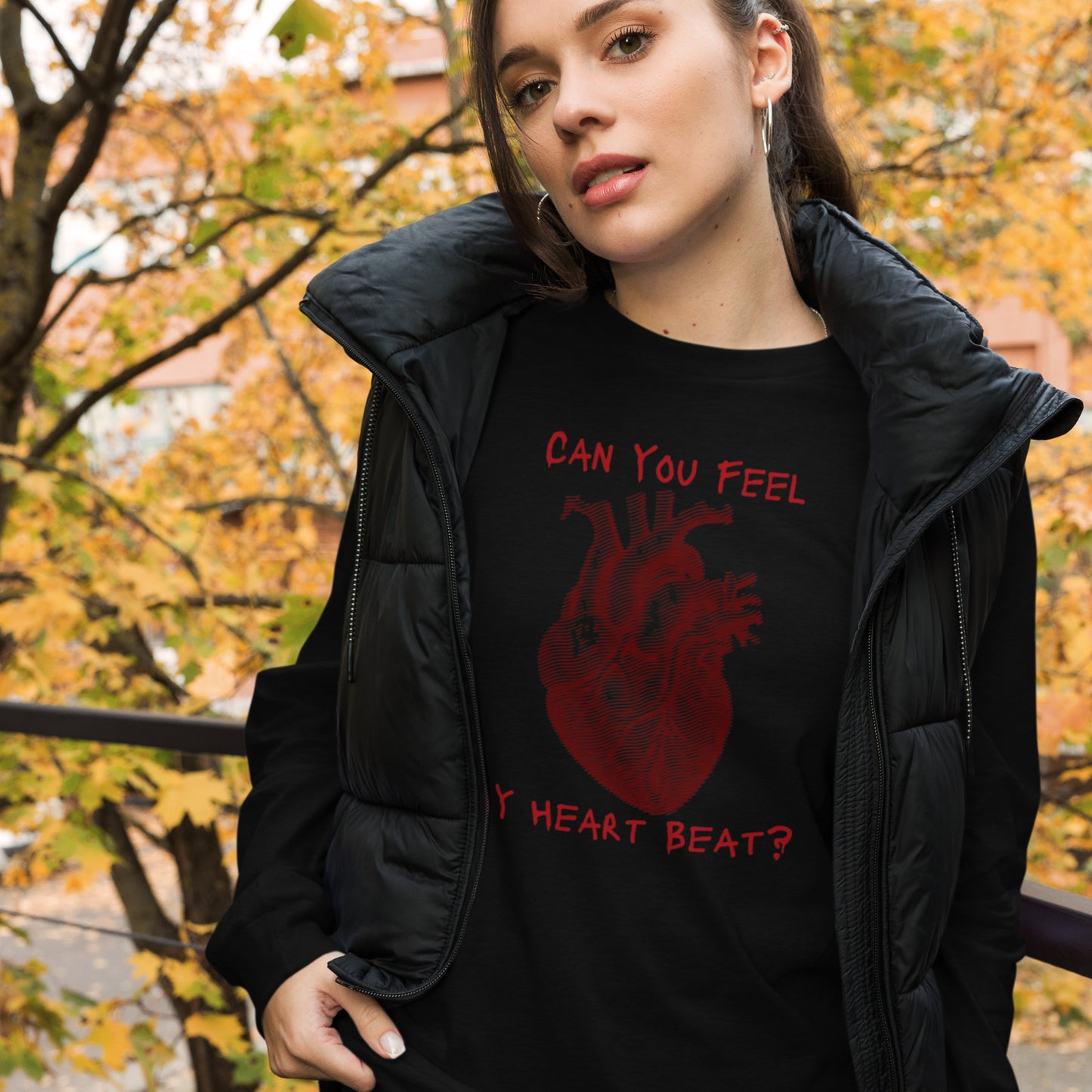 CAN YOU FEEL MY HEARTBEAT UNISEX LONG SLEEVE TEE