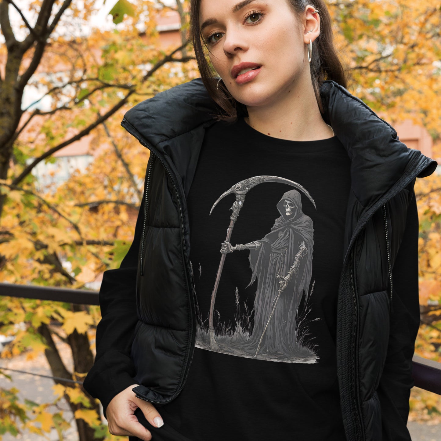 DEATH COMES UNISEX LONG SLEEVE TEE