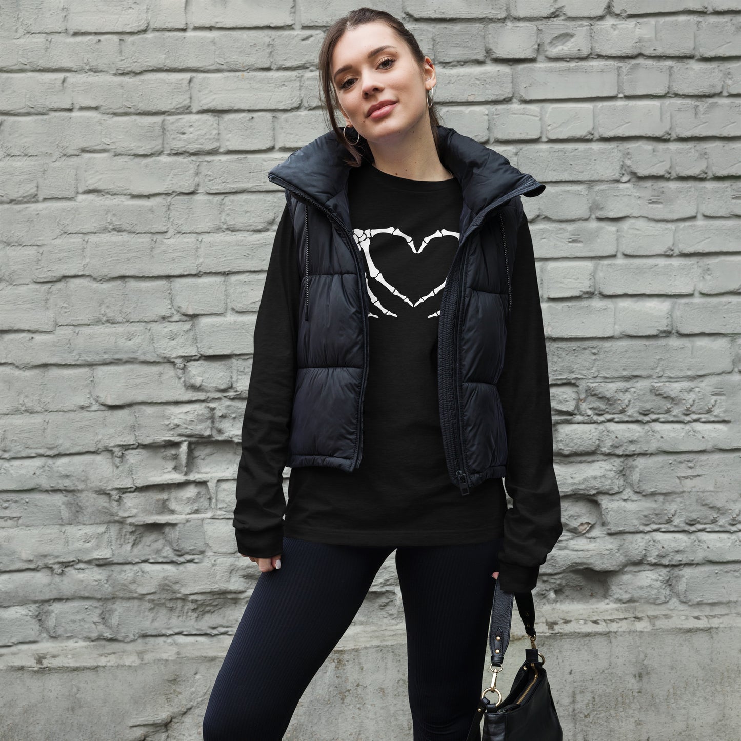 SKELETON HANDS HEART UNISEX LONG SLEEVE TEE