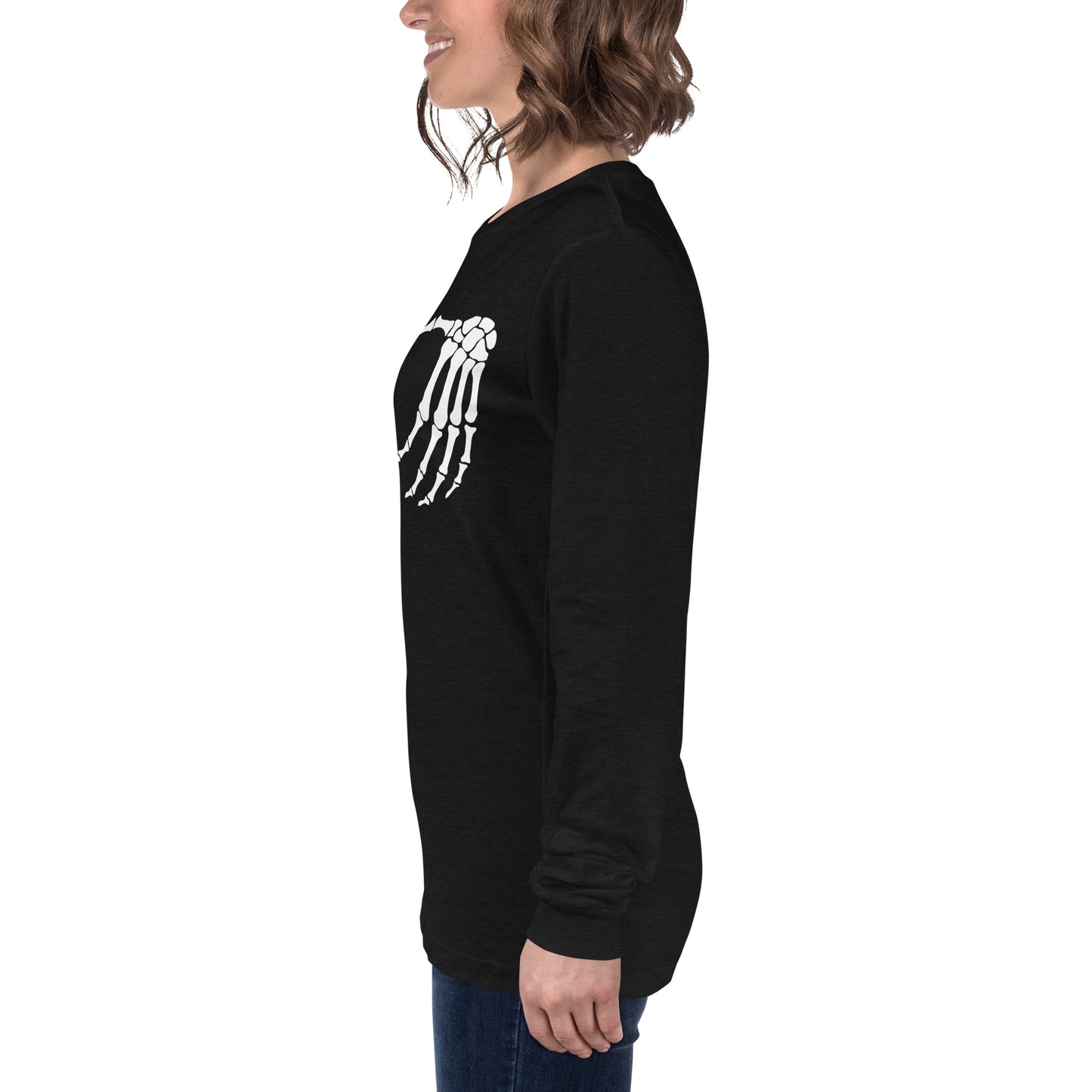 SKELETON HANDS HEART UNISEX LONG SLEEVE TEE