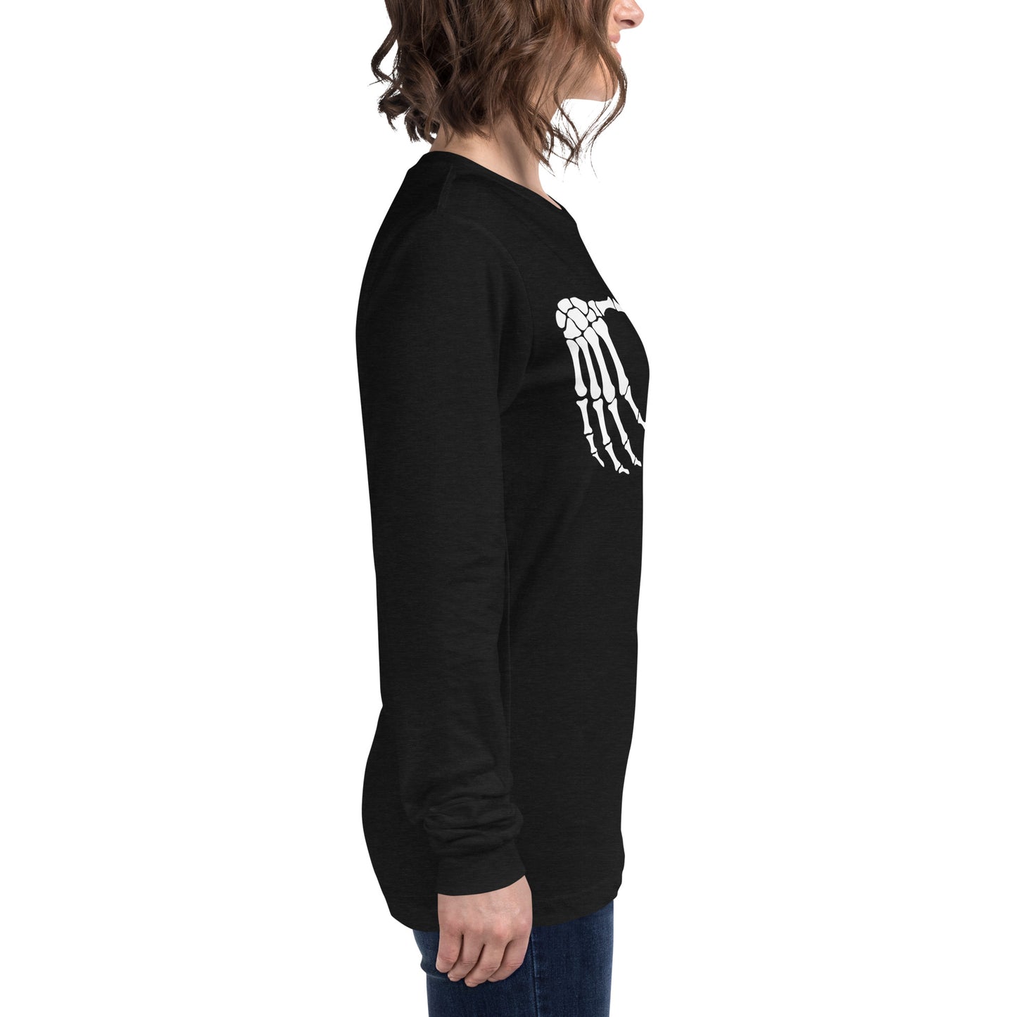 SKELETON HANDS HEART UNISEX LONG SLEEVE TEE