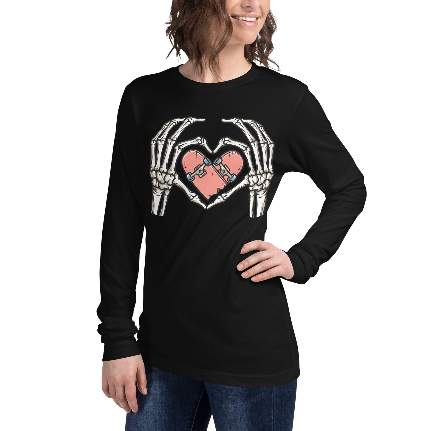 SKATEBOARD HEART UNISEX LONG SLEEVE TEE