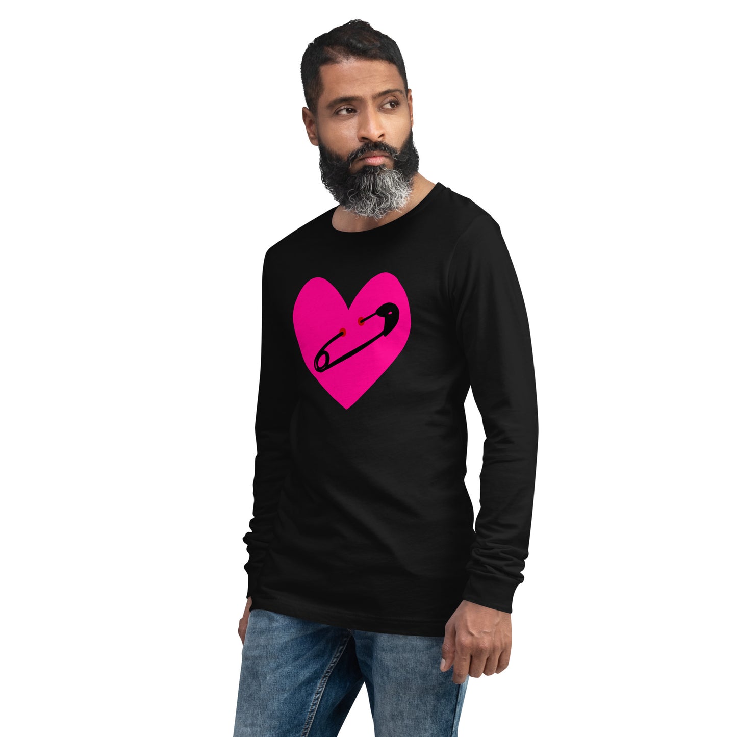 PINNED HEART UNISEX LONG SLEEVE TEE