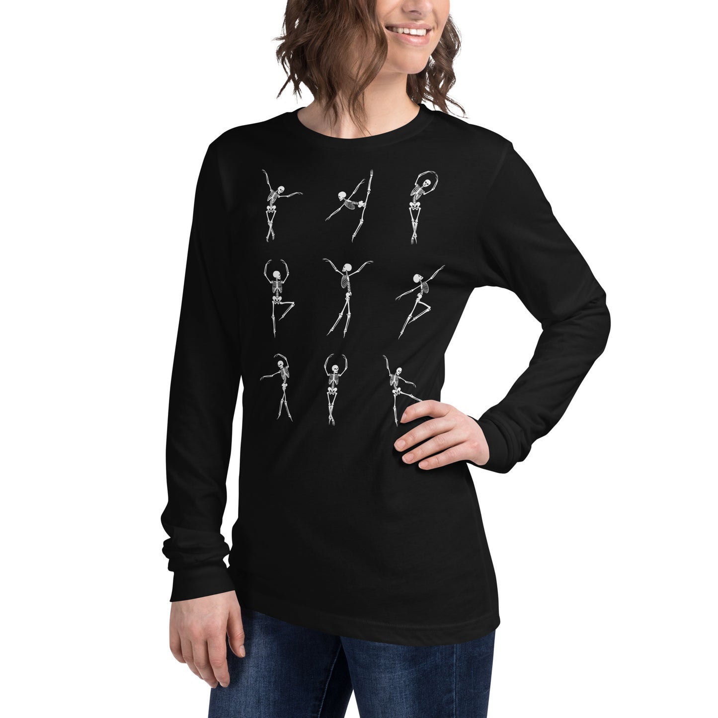 DANCING SKELETONS LONG SLEEVE TEE