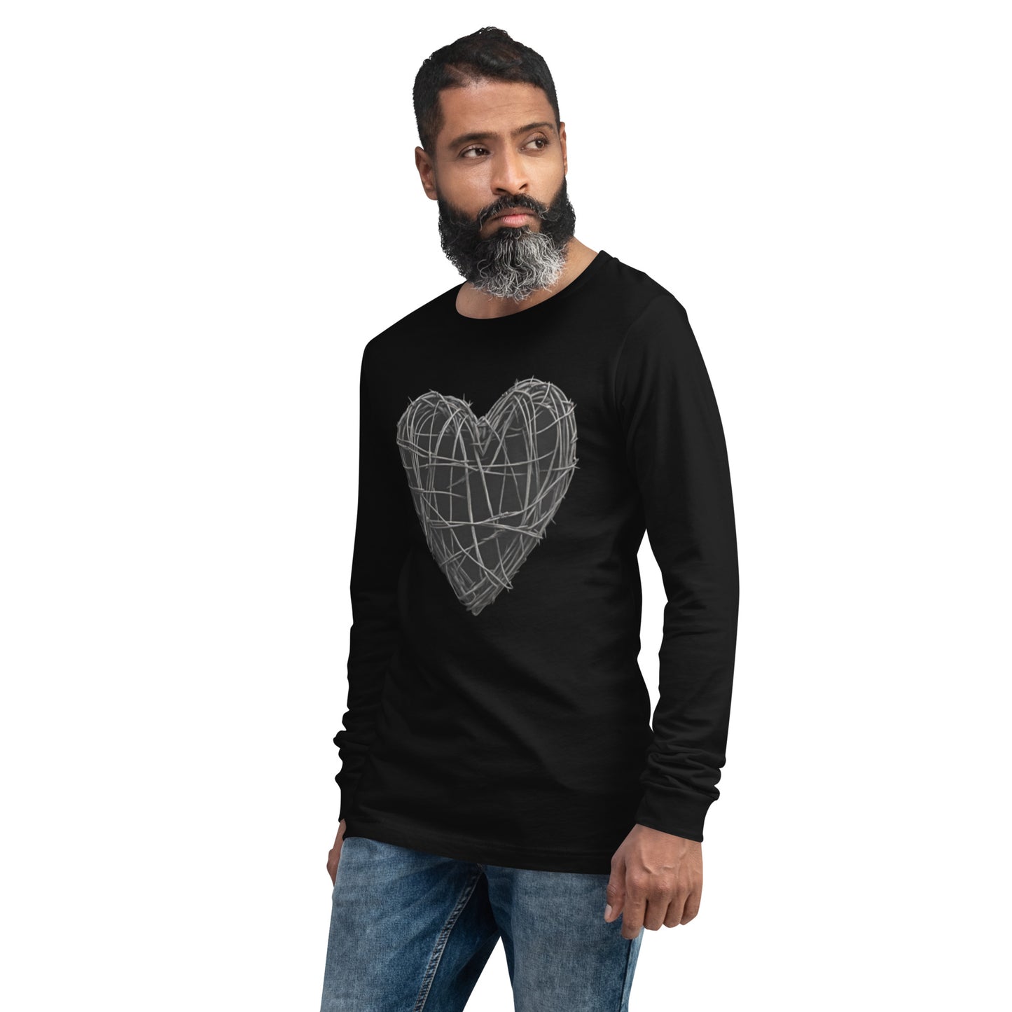 BARBED WIRE HEART UNISEX LONG SLEEVE TEE