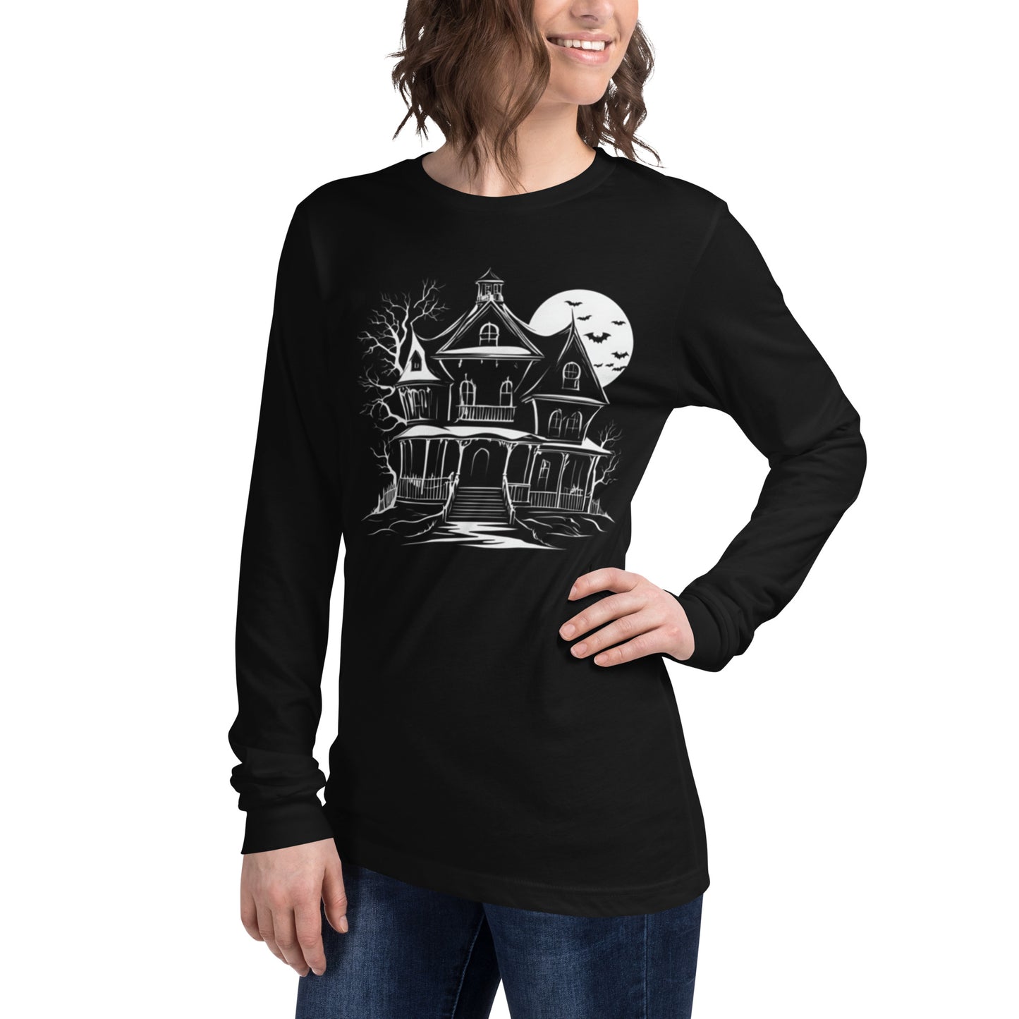 HAUNTED HOUSE UNISEX LONG SLEEVE TEE