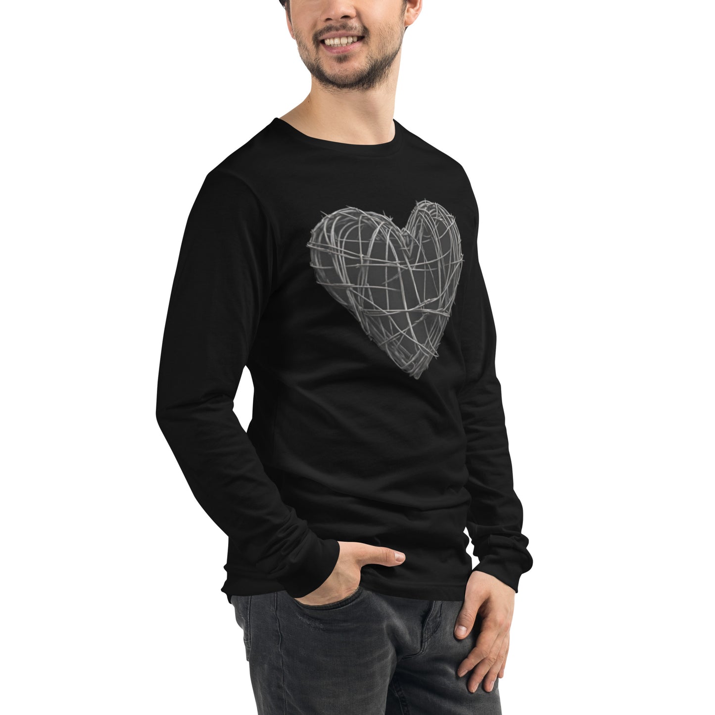 BARBED WIRE HEART UNISEX LONG SLEEVE TEE