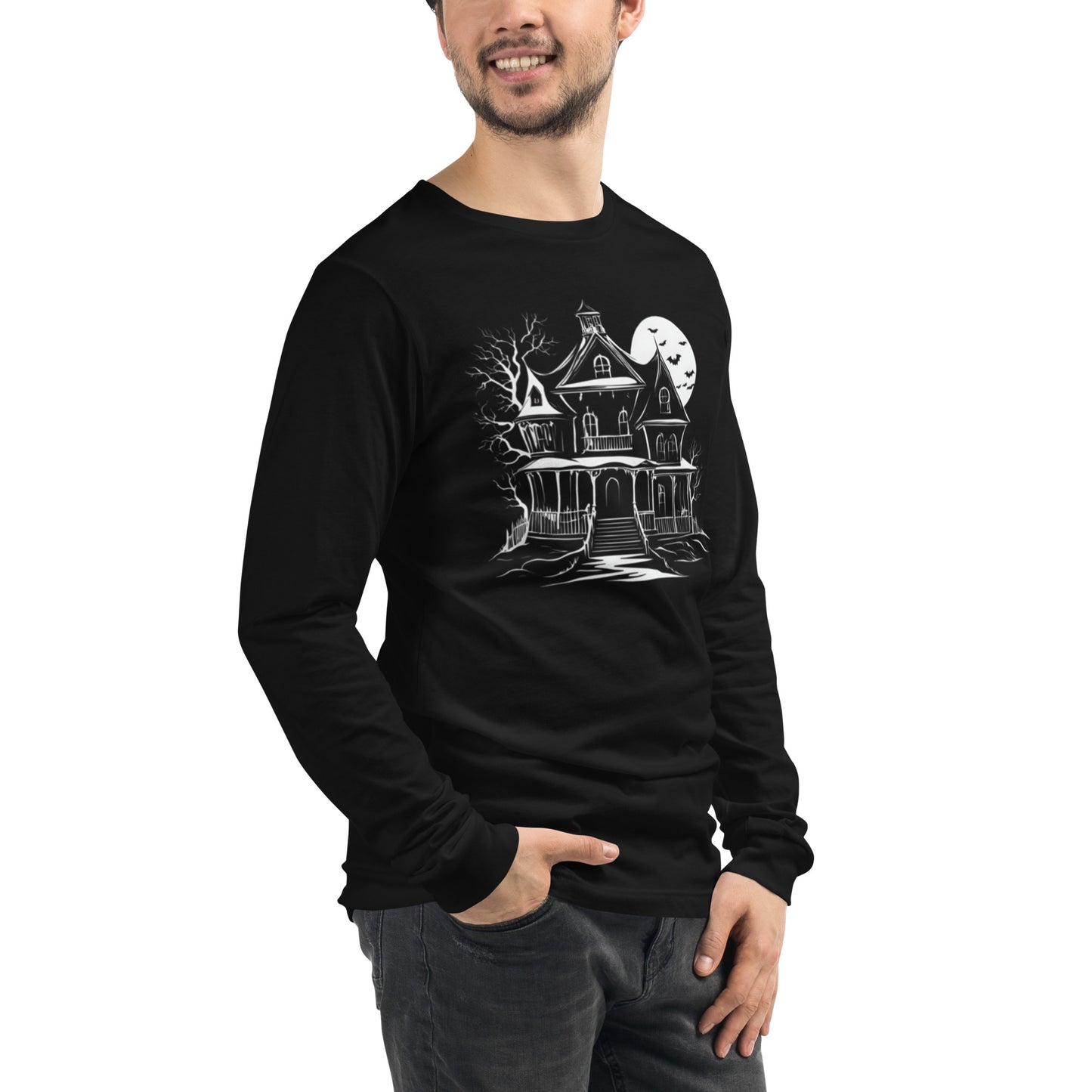 HAUNTED HOUSE UNISEX LONG SLEEVE TEE