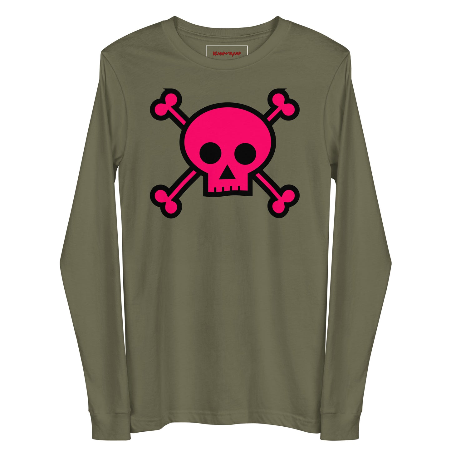 PINK SKULL & BONES UNISEX LONG SLEEVE TEE