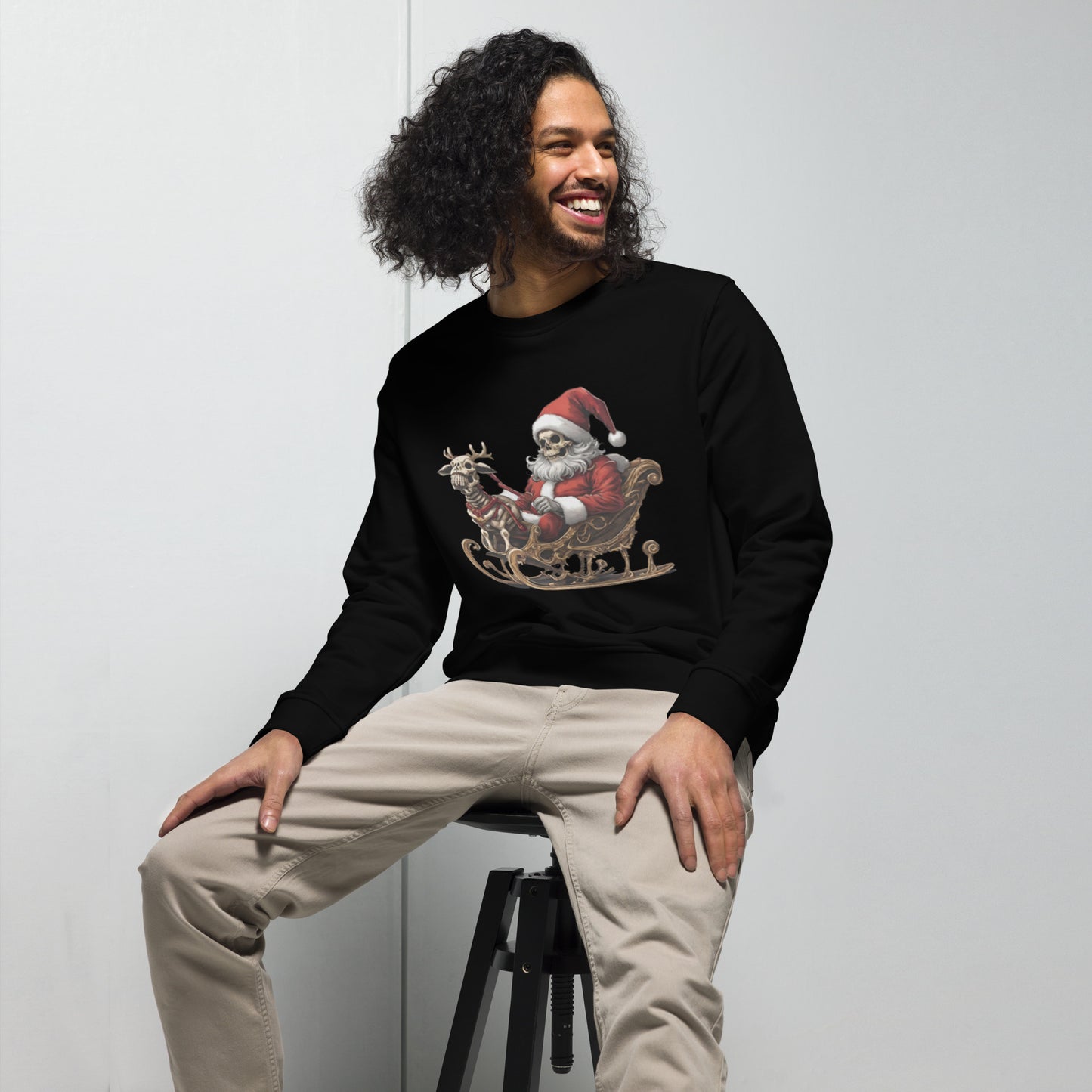 SKELETON SLEIGH UGLY CHRISTMAS SWEATSHIRT
