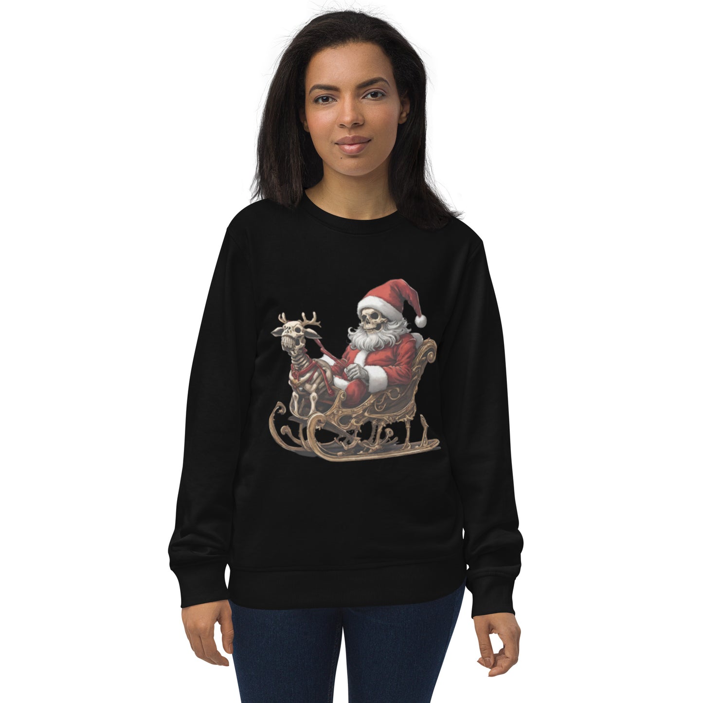 SKELETON SLEIGH UGLY CHRISTMAS SWEATSHIRT