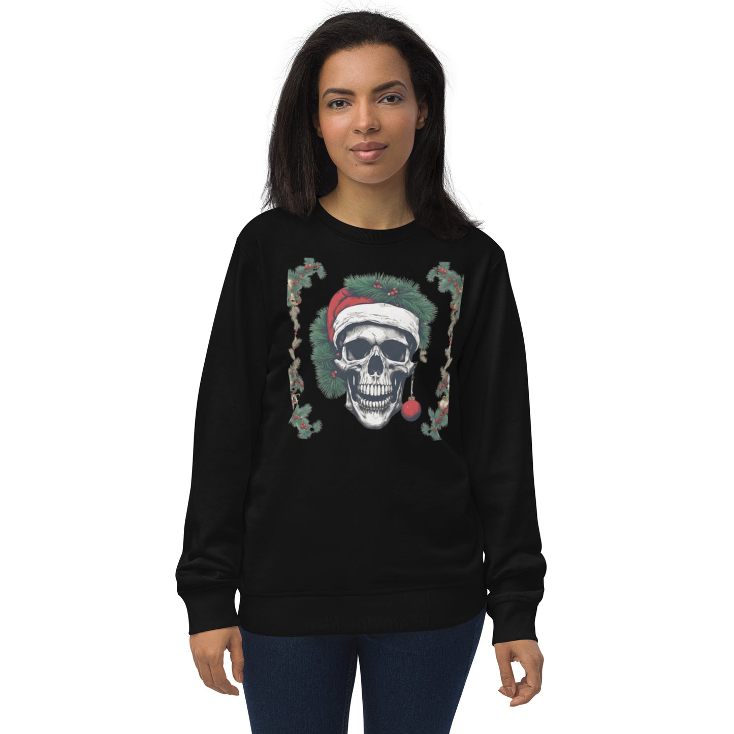 SANTA WREATH UGLY CHRISTMAS SWEATSHIRT
