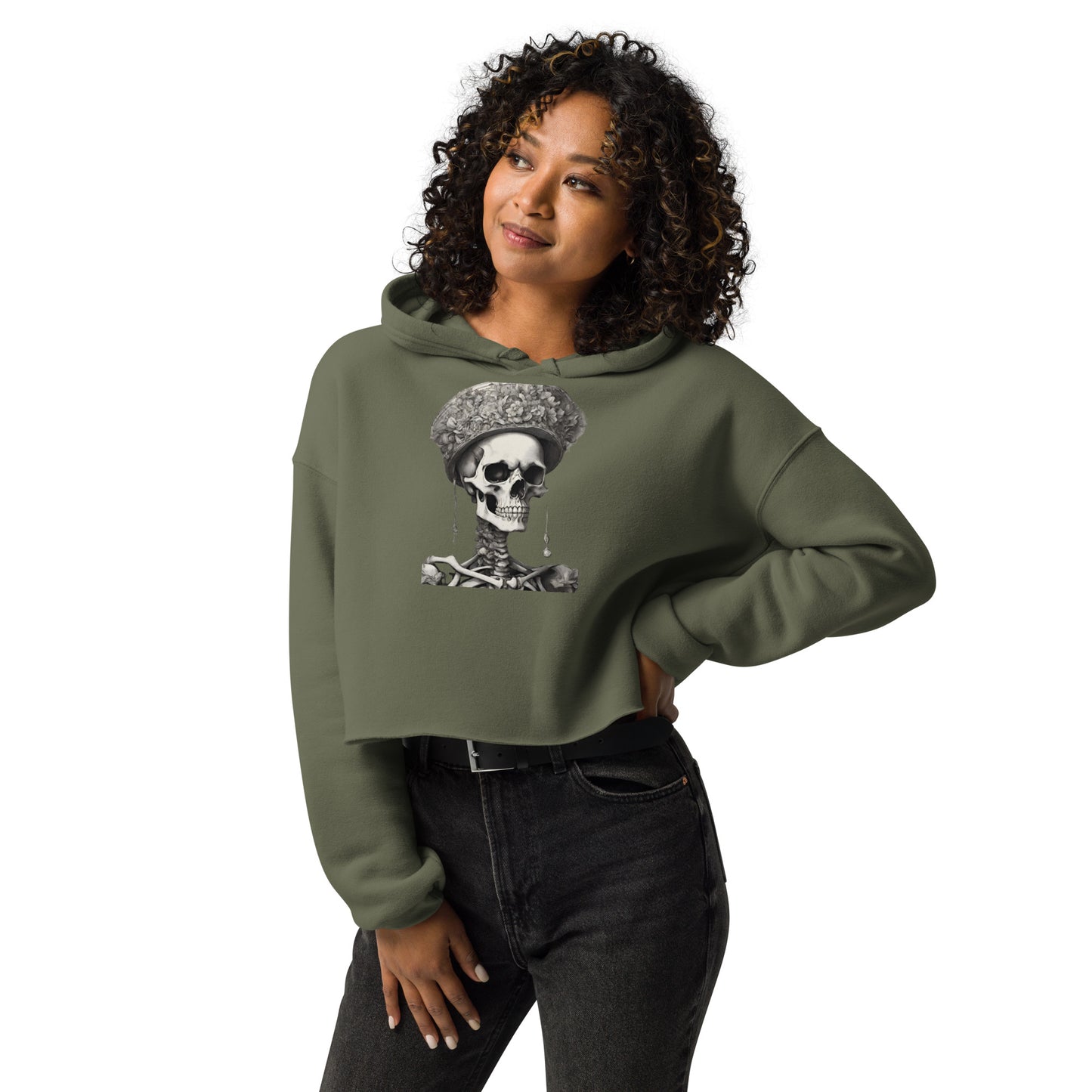 SKELETON QUEEN CROP HOODIE
