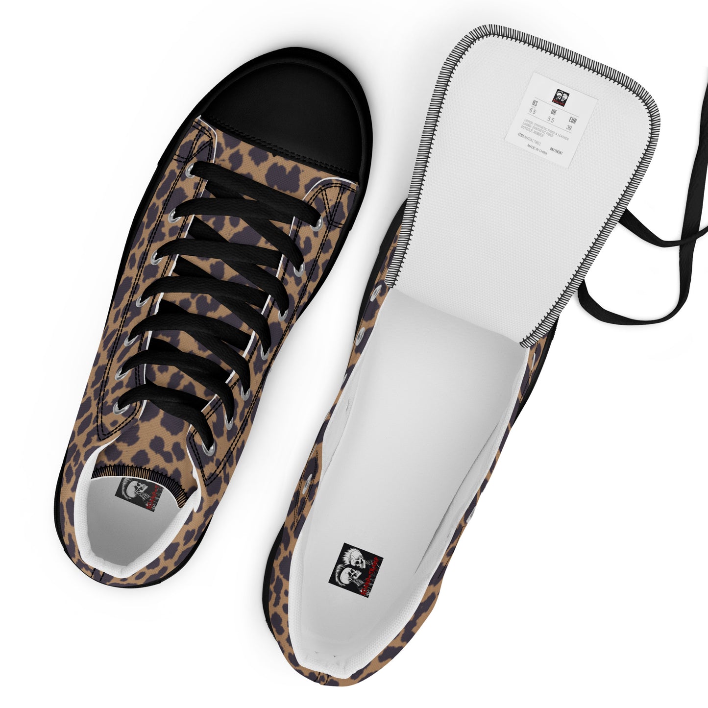 WOMEN'S LEOPARD PRINT HIGH TOP CANVAS SHOES