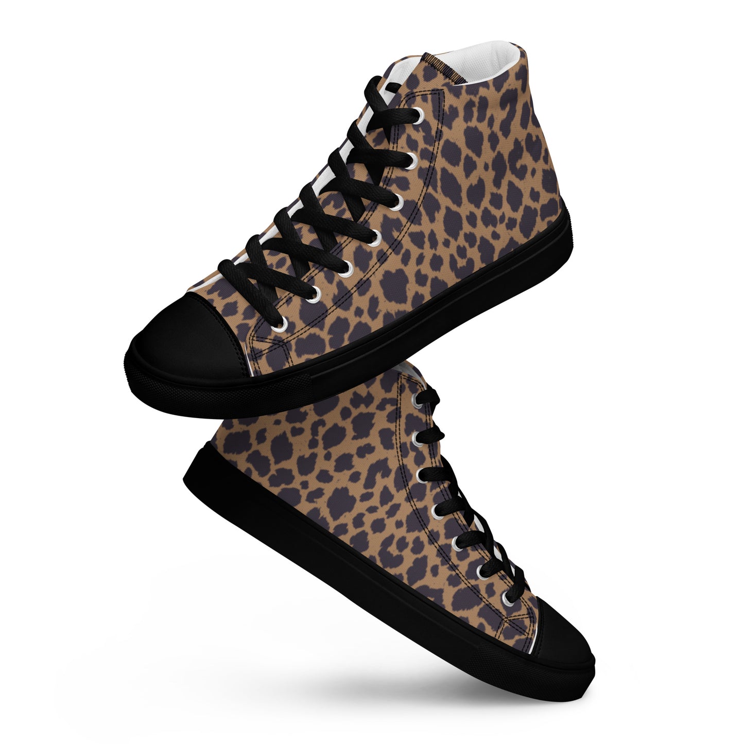 WOMEN'S LEOPARD PRINT HIGH TOP CANVAS SHOES