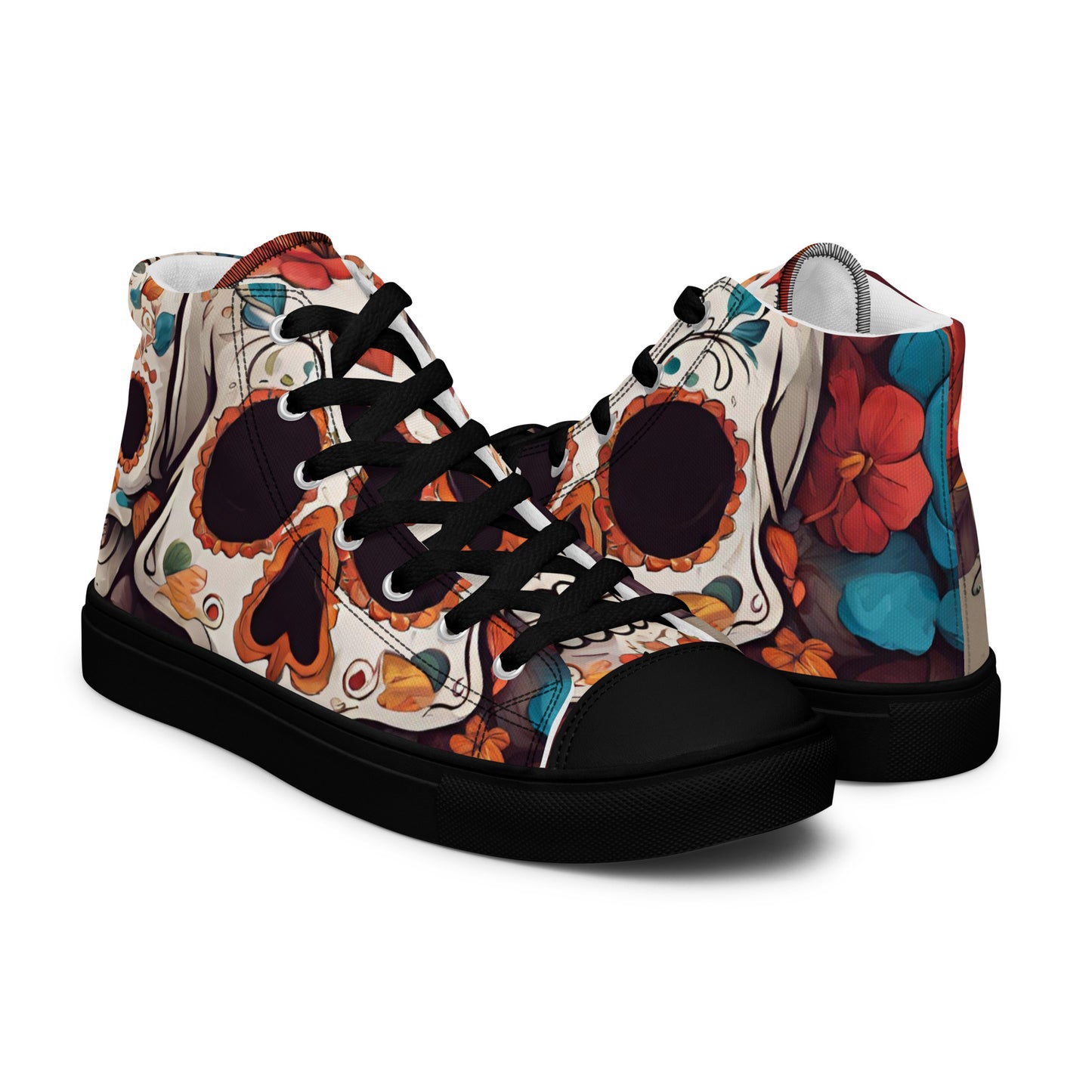 WOMEN'S DIA DE LOS MUERTOS HIGHT TOP CANVAS SHOES