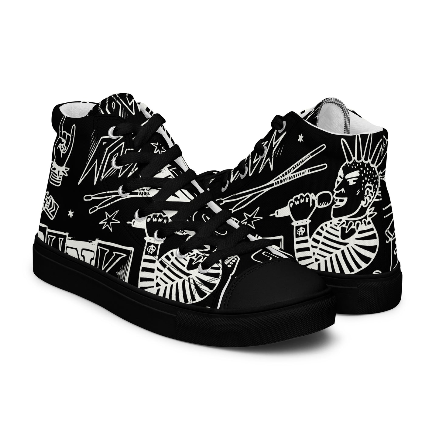 WOMEN'S PUNK'S NOT DEAD HIGH TOP CANVAS SHOES