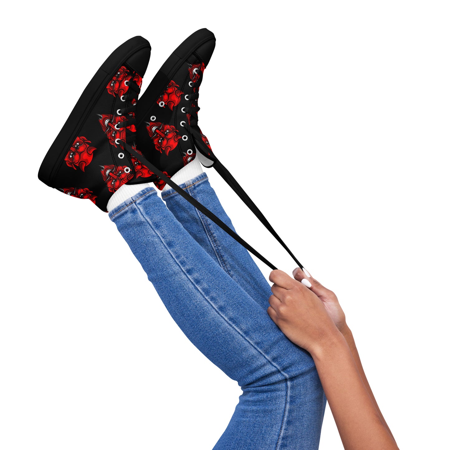 WOMEN'S RED DEVIL HIGH TOP CANVAS SHOES