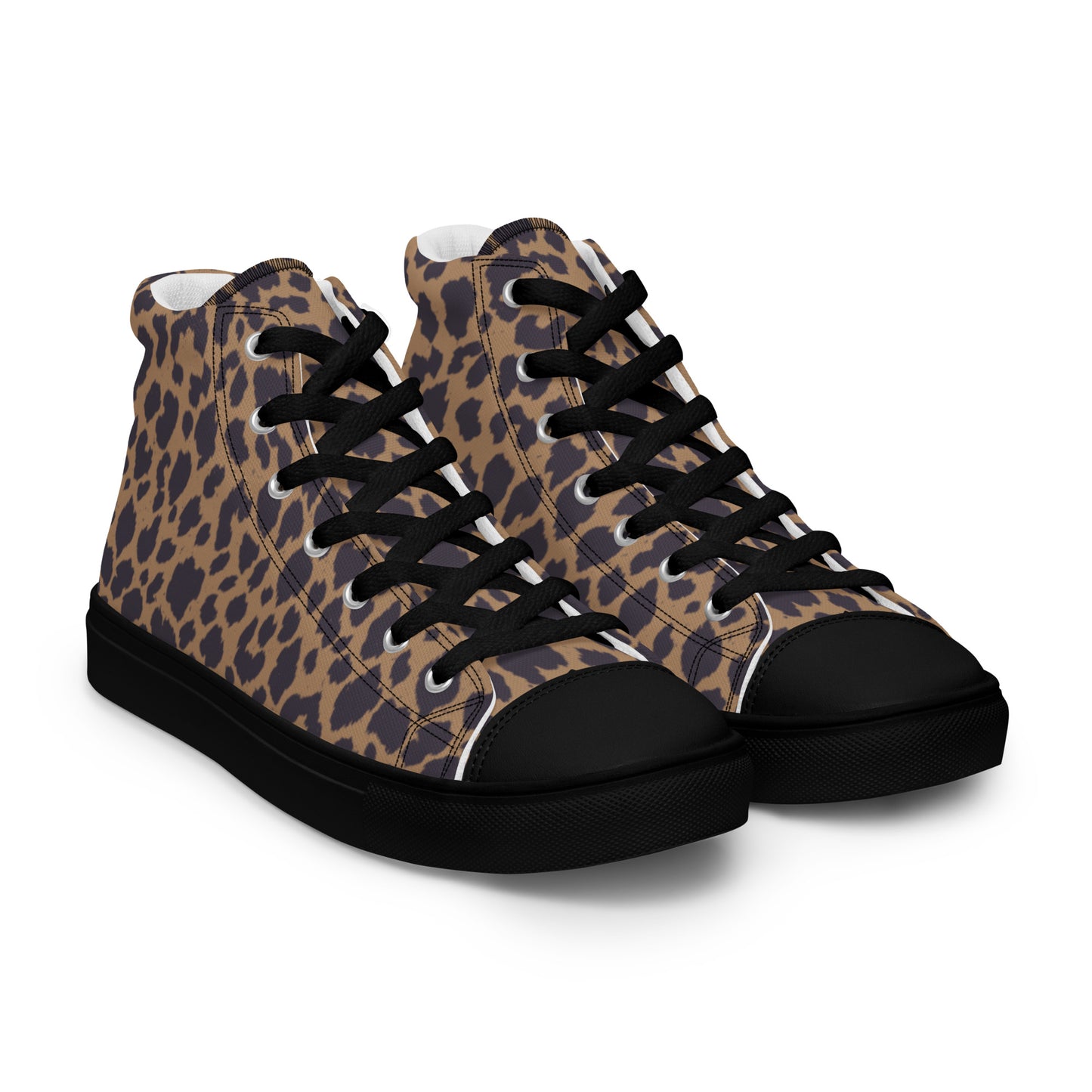 WOMEN'S LEOPARD PRINT HIGH TOP CANVAS SHOES