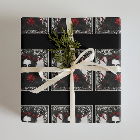 XMAS GOTH GIRL PREMIUM WRAPPING PAPER SHEETS
