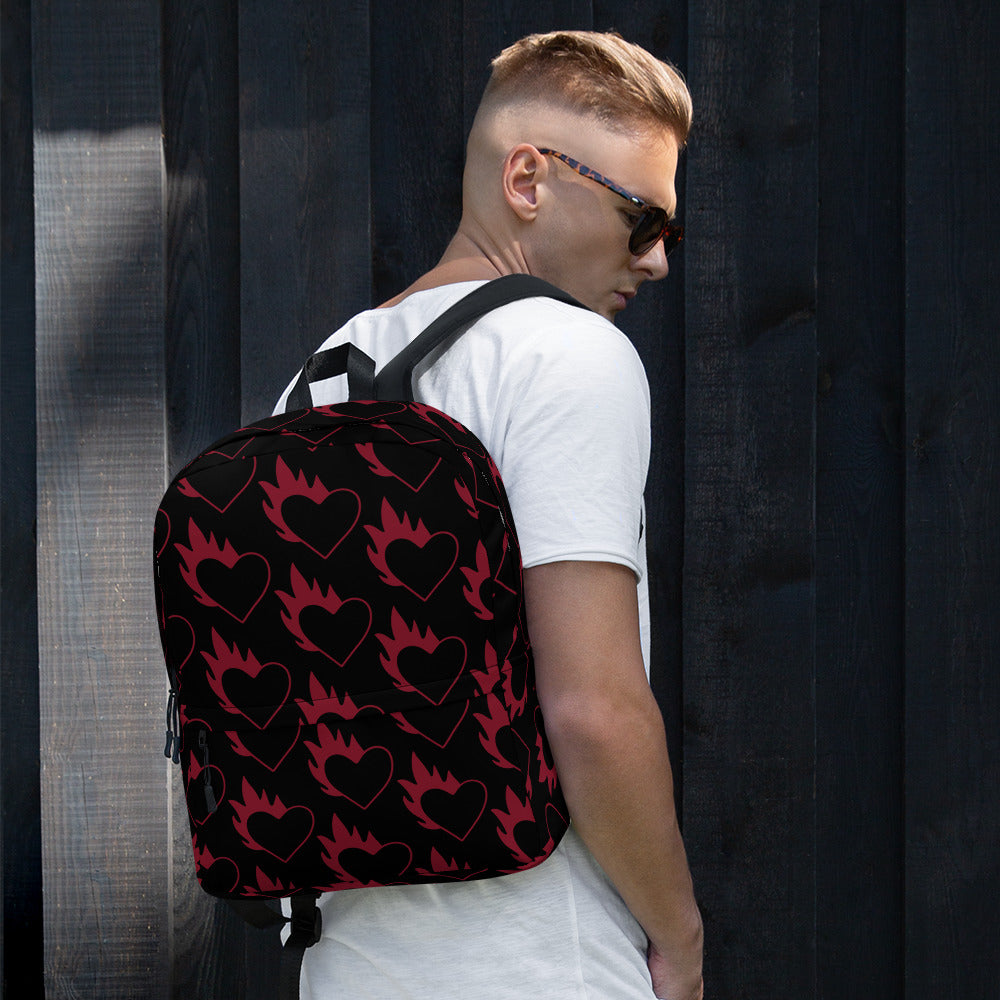 FLAMING HEART BACKPACK