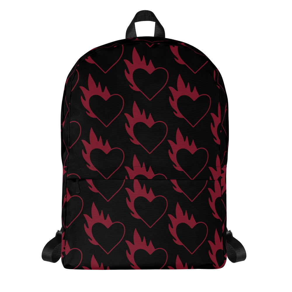 FLAMING HEART BACKPACK