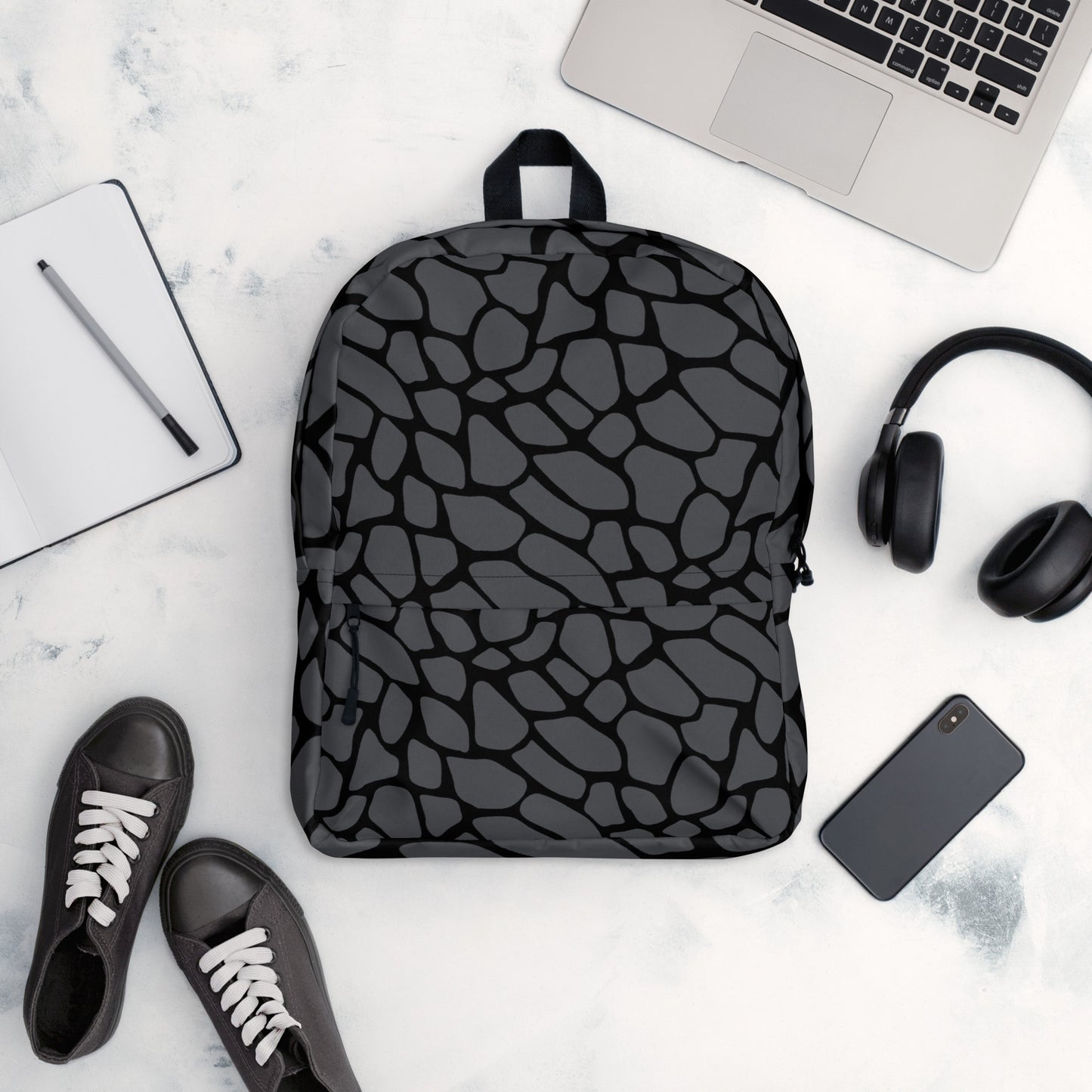 GRAY SNAKESKIN BACKPACK