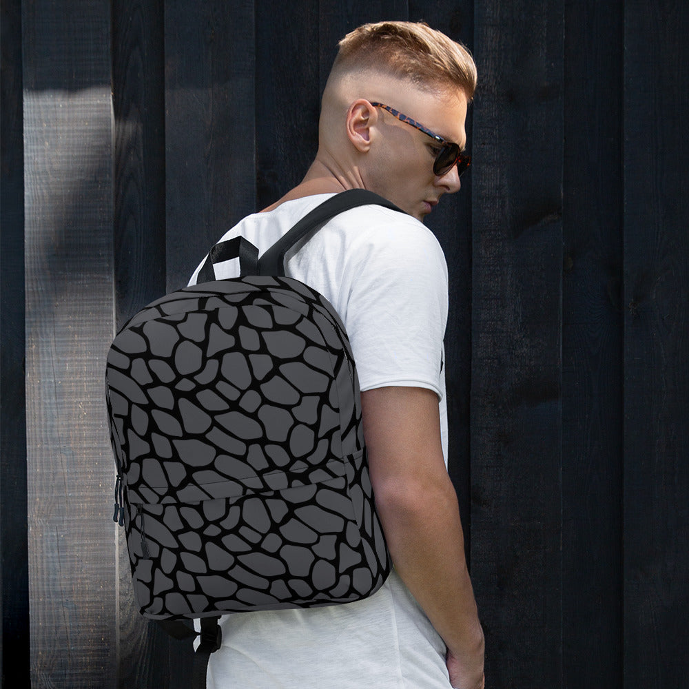 GRAY SNAKESKIN BACKPACK
