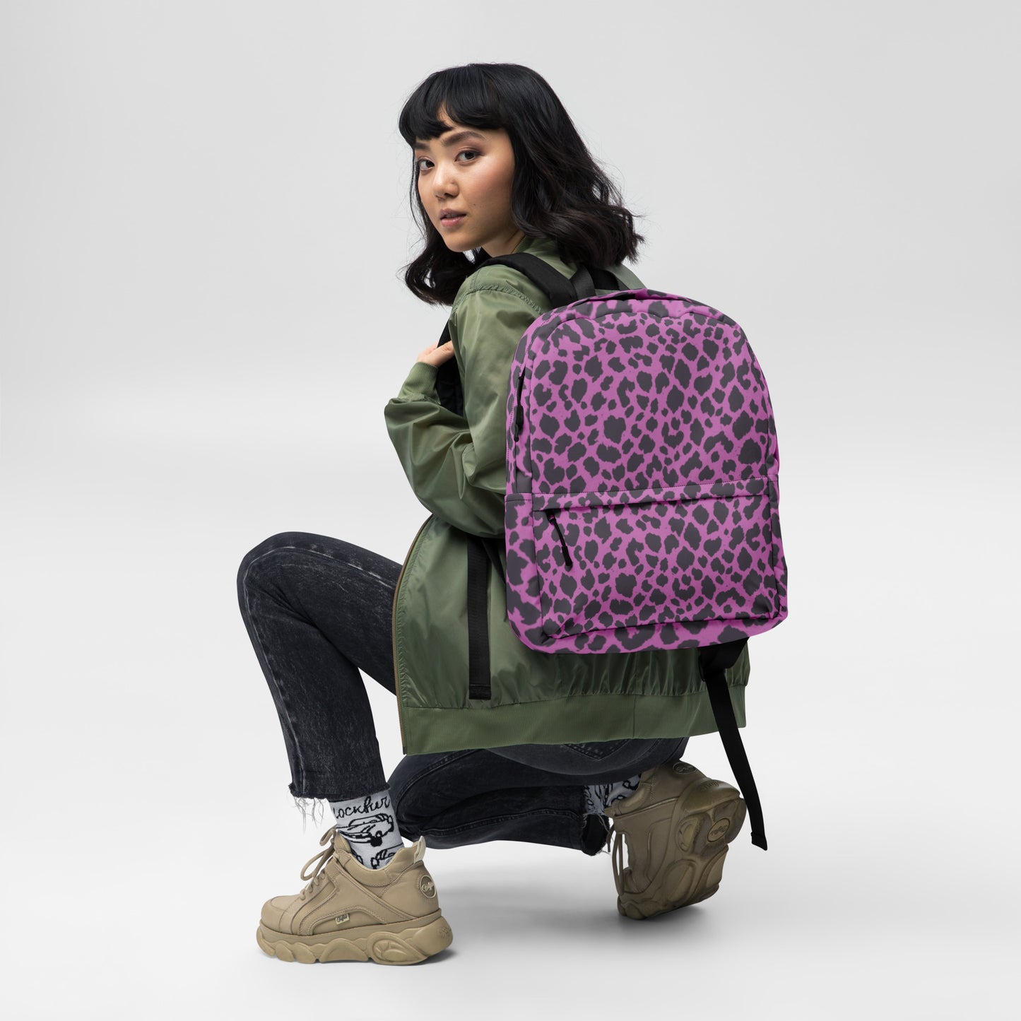 PINK LEOPARD BACKPACK