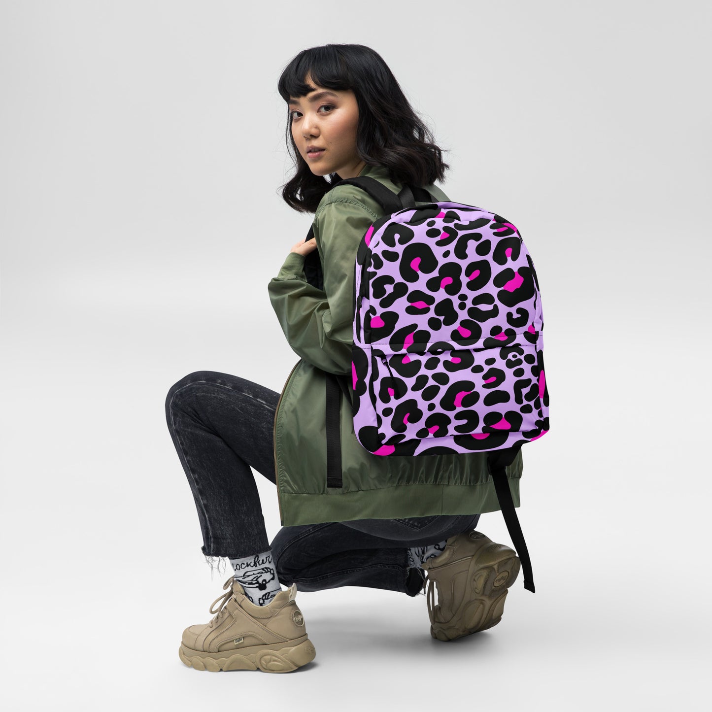 PINK & PURPLE LEOPARD BACKPACK