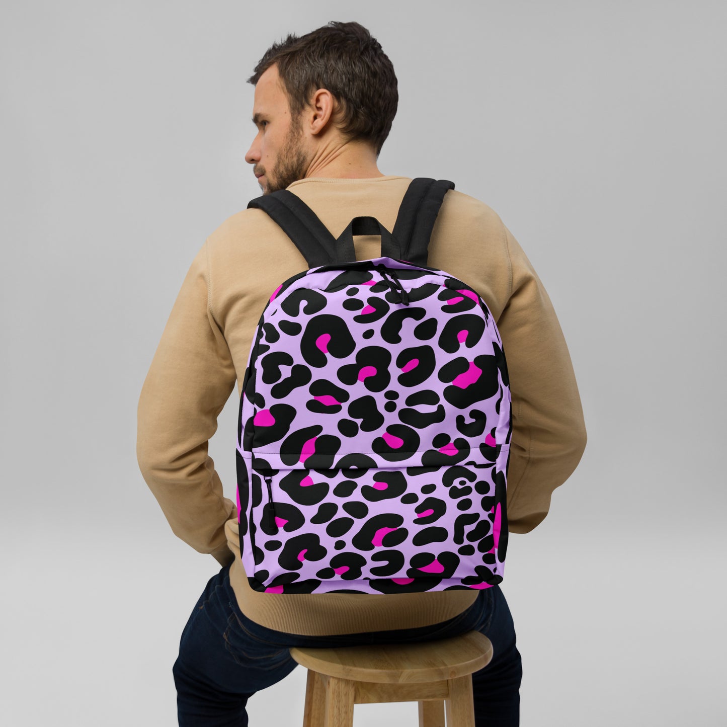 PINK & PURPLE LEOPARD BACKPACK