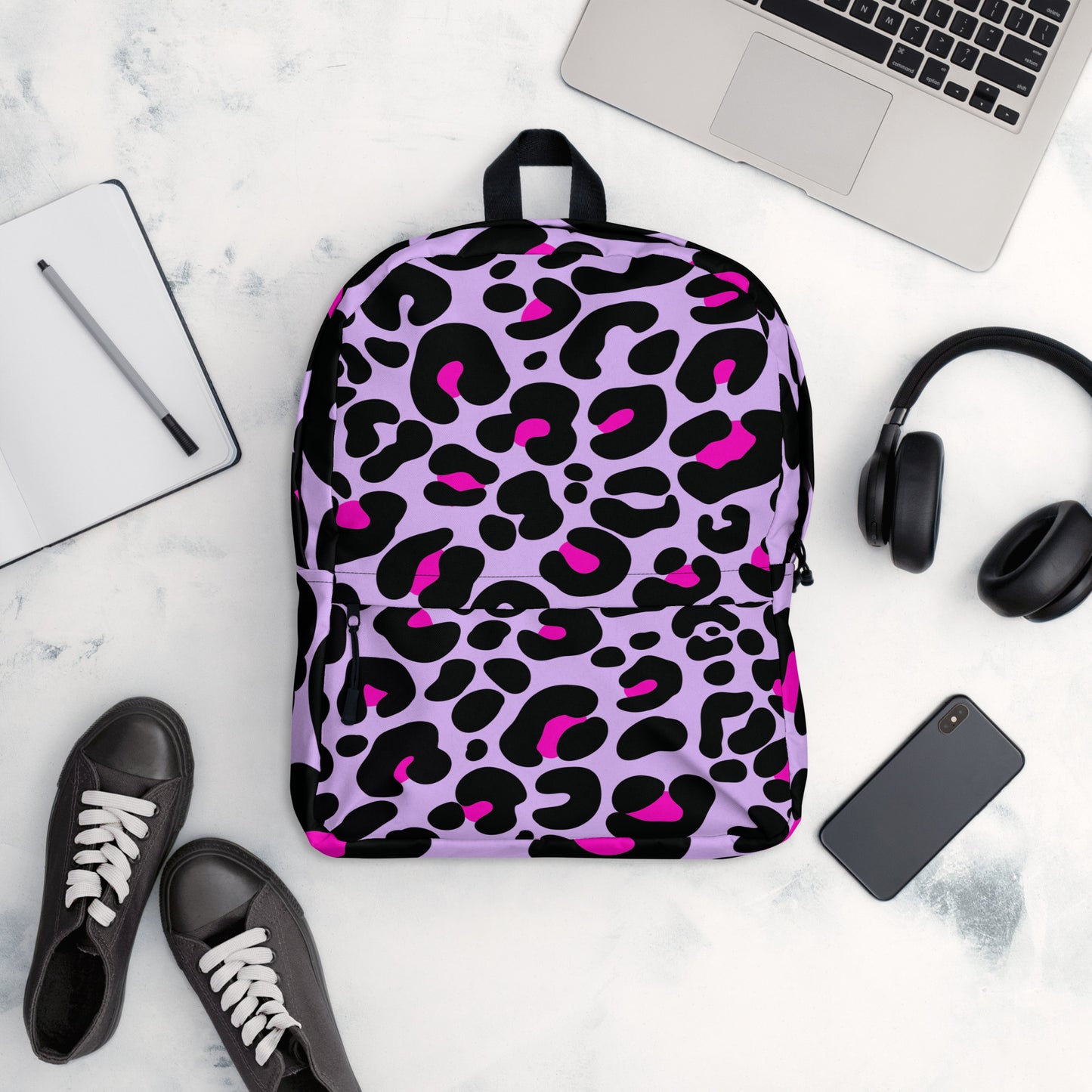PINK & PURPLE LEOPARD BACKPACK