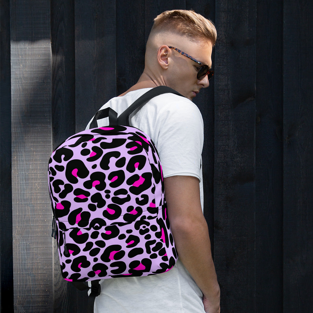 PINK & PURPLE LEOPARD BACKPACK