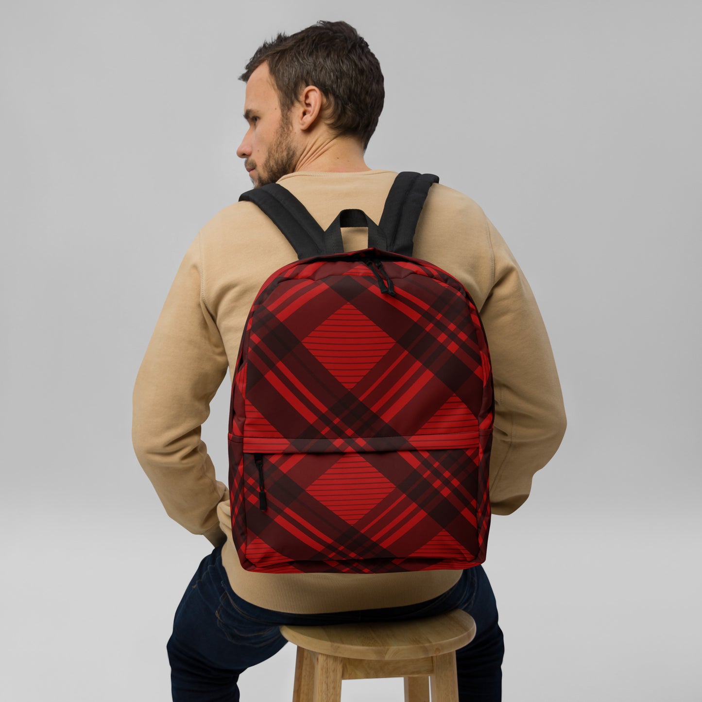 RED PLAID BACKPACK