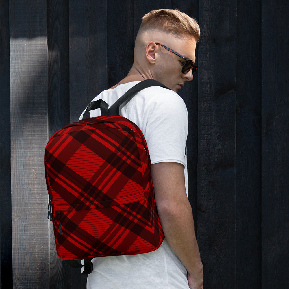 RED PLAID BACKPACK