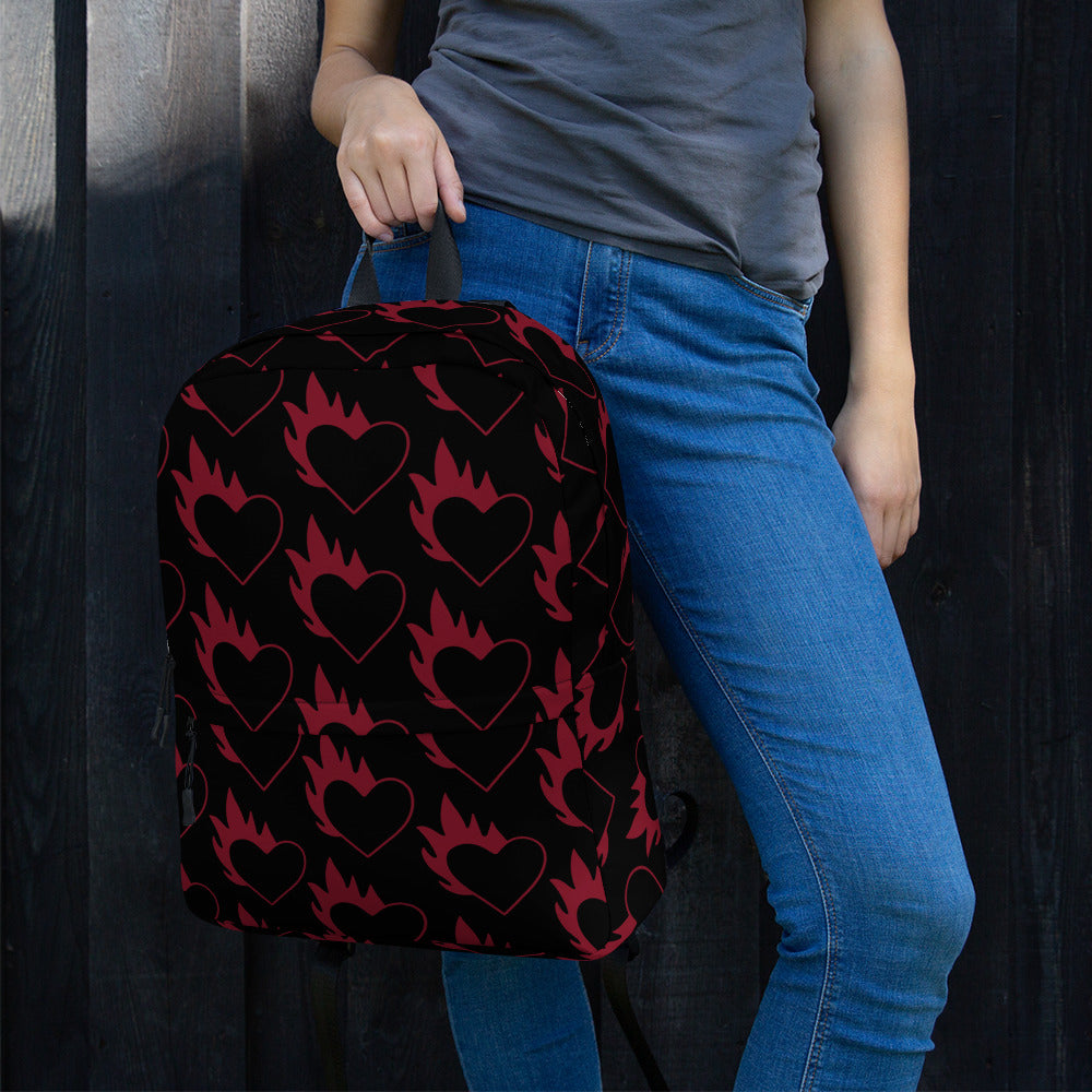 FLAMING HEART BACKPACK