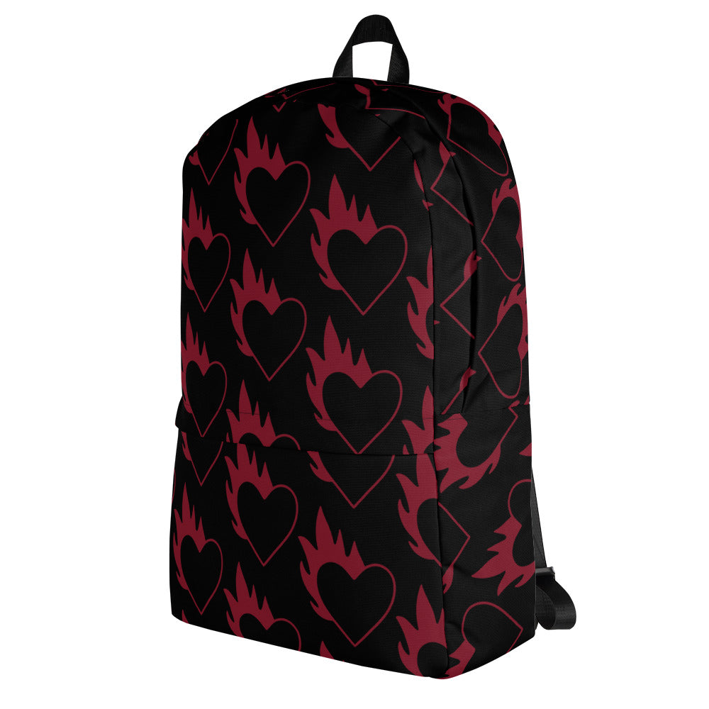 FLAMING HEART BACKPACK