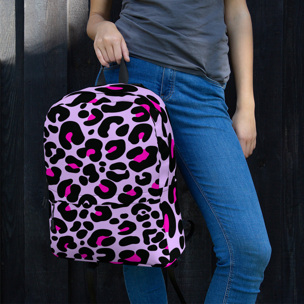 PINK & PURPLE LEOPARD BACKPACK
