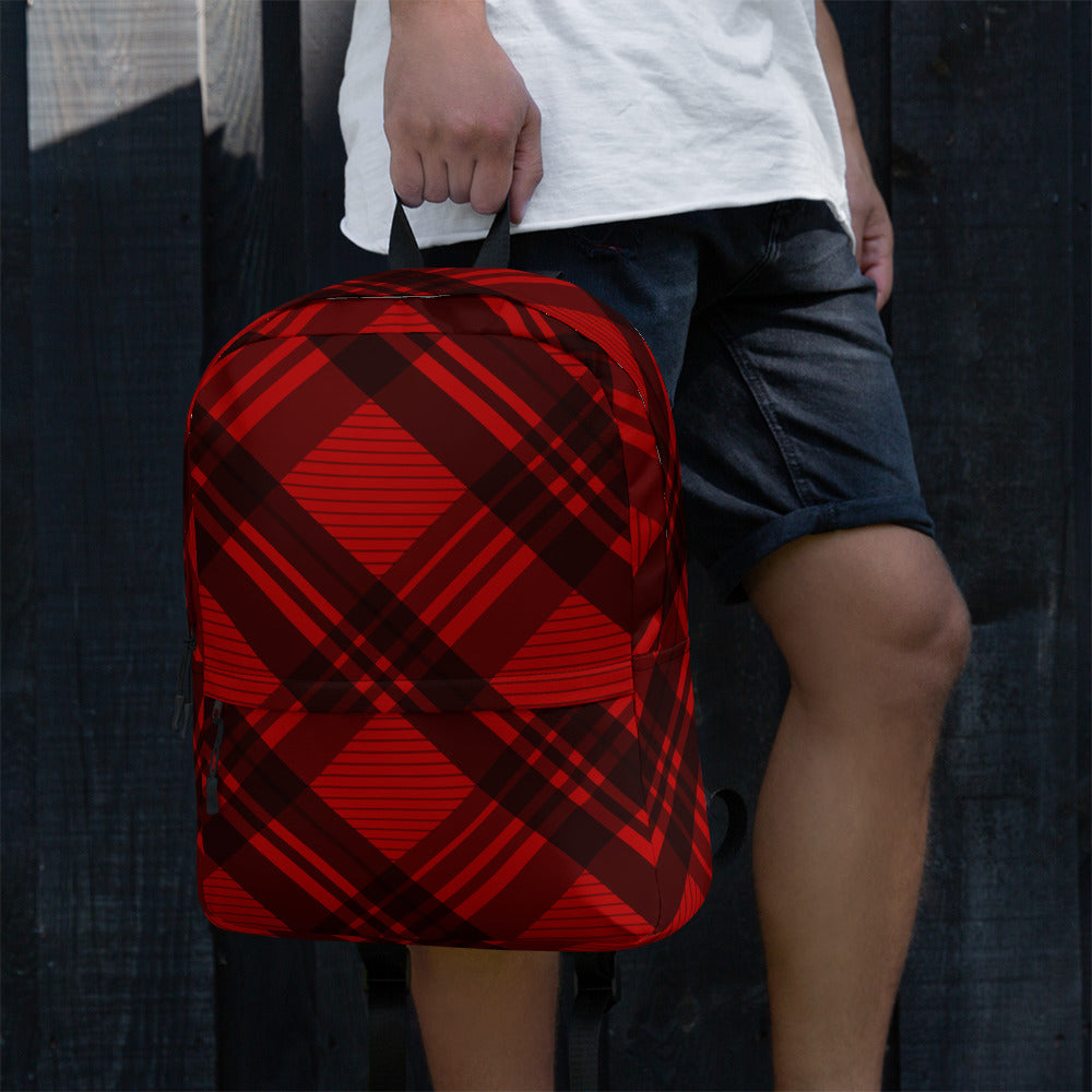 RED PLAID BACKPACK